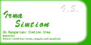 irma simtion business card
